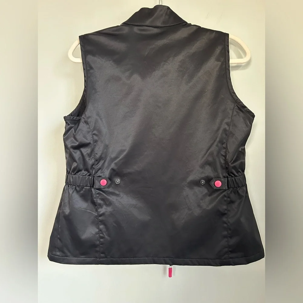 EP Pro Poppy‎ Hills Golf Vest  Women's Size Small Black with Pink Accents